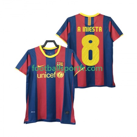 Tenue FC Barcelone A INIESTA 8 2010 2011 Retro Domicile Maillot de Foot